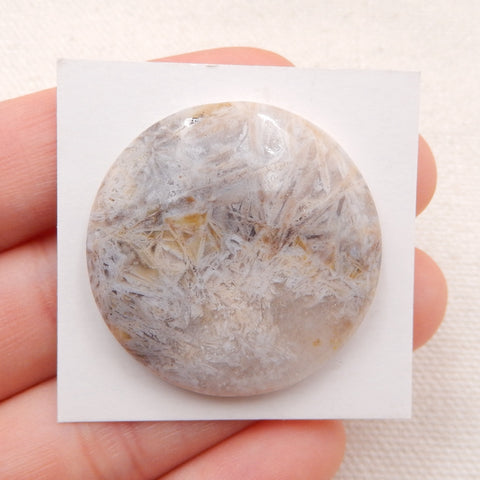 Natural Bamboo Agate Cabochon 32x7mm, 10.2g