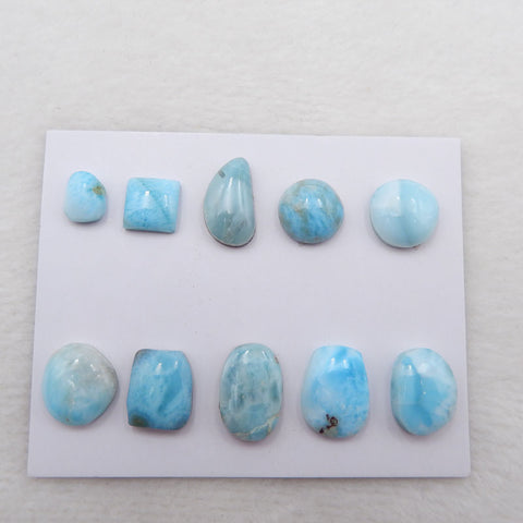 10 件 Freedom Larimar 凸圆形,13x9x5mm,8x6x4mm,8.25g