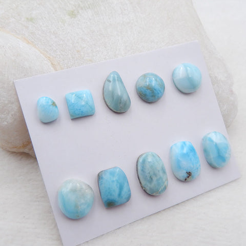 10 件 Freedom Larimar 凸圆形,13x9x5mm,8x6x4mm,8.25g