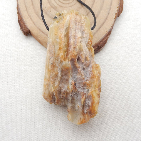 Nugget 黄色蛋白石宝石吊坠时尚首饰项链,39x36x20 毫米,24.8 克