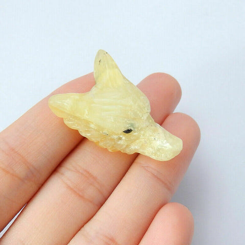 定制!天然宝石雕刻狼头吊坠,38x30x13mm