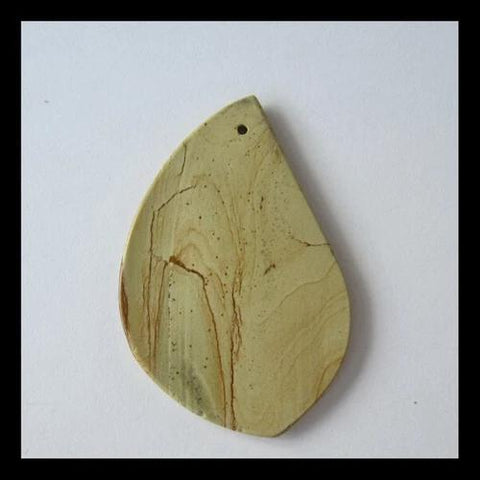Picture Jasper Pendant Bead, 52x34x3mm, 7.6g - MyGemGarden