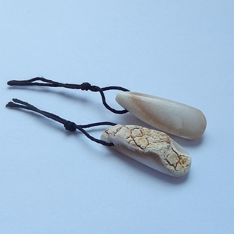 Natural Drusy Agate Earrings Pair 28x10x8mm,5.9g - MyGemGarden