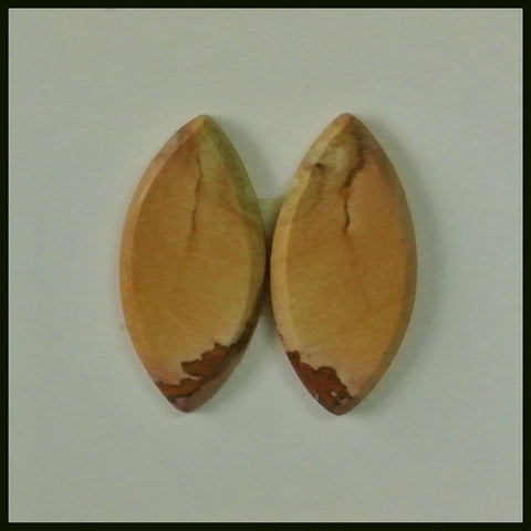 Gift From Natural Mookaite Jasper Cabochon Pair 20x10x3mm ,2.6g - MyGemGarden