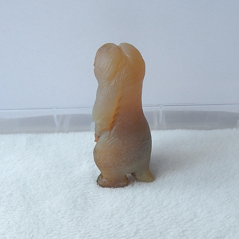 New Design Natural Red Agate Hand Carved Meerkat Gemstone Decoration, 57x28x23mm, 46.9g - MyGemGarden