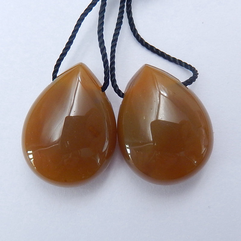 Natural Agate Teardrop Earrings Pair, stone for Earrings making, 18x13x8mm, 5g - MyGemGarden