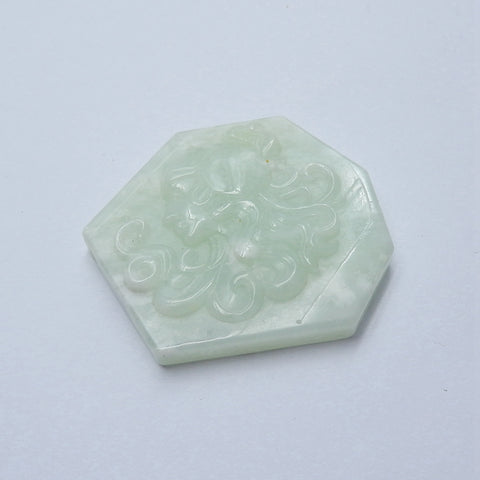 Handmade Nephrite Jade Carved woman Gemstone Cabochon, 52x51x9mm, 36.6g - MyGemGarden