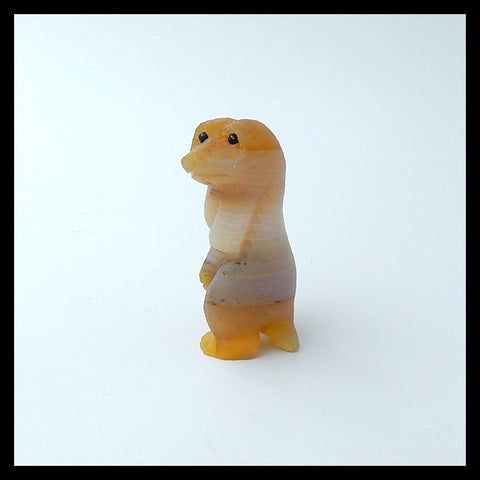 Red Agate Lovely Carved Meerkat, 51x24x19mm, 30.8g - MyGemGarden