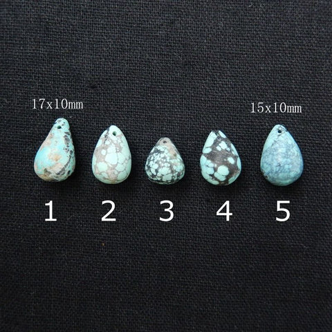 Sale 1pc Natural Turquoise Teardrop Gemstone Pendant Stone, 17x10mm, 15x10mm - MyGemGarden