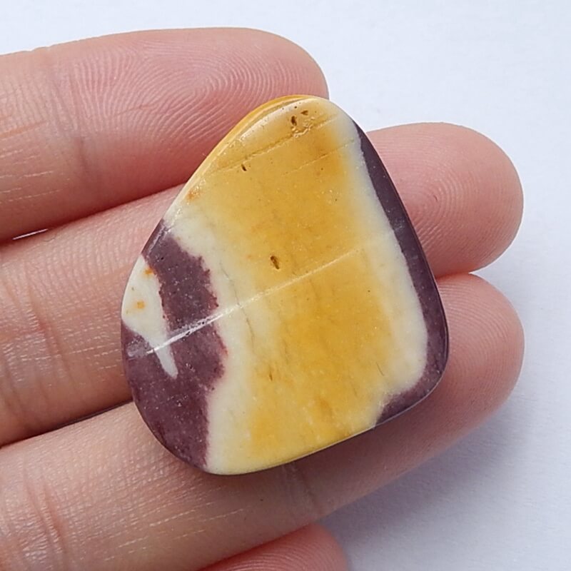 Natural Mookaite Jasper Gemstone Cabochon, 26x24x5mm, 5.3g - MyGemGarden