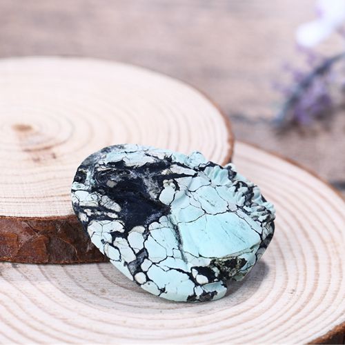 New Turquoise Carved Horse Head Gemstone Cabochon, 35x33x7mm10g - MyGemGarden