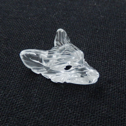 Natural Gemstones Hand-carved Wolf Head Pendant Beads 23mm (Customizable)