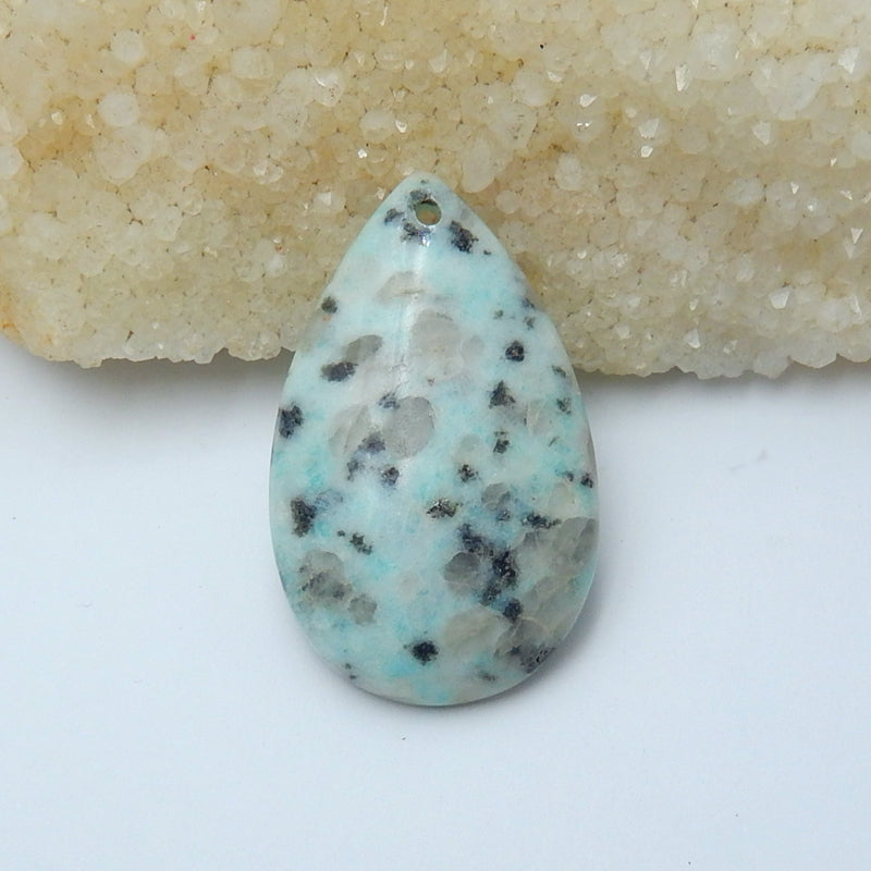 Natural Turquoise Drilled Pendant Beads, 47x29x8mm, 14.6g - MyGemGarden
