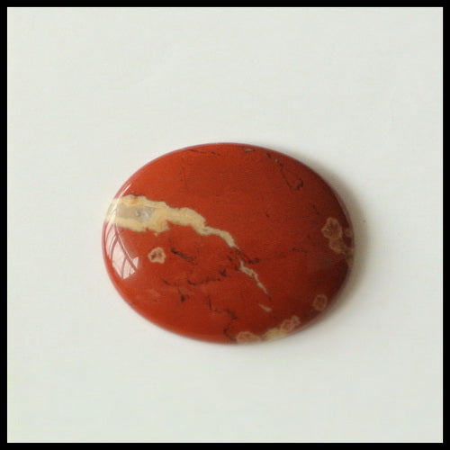 Natural Red River Gemstone Cabochon, 20x16x3mm, 2.6g - MyGemGarden