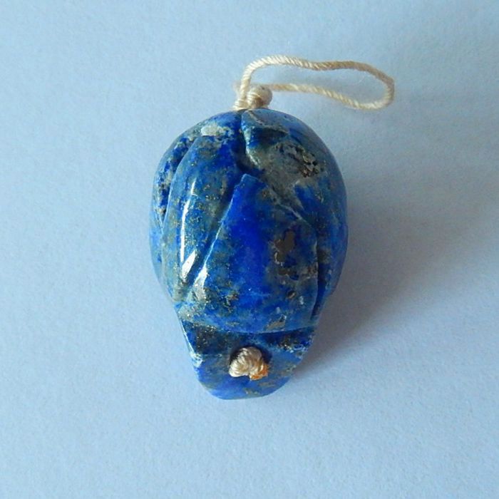 Natural Lapis Lazuli Carving Skull Pendant, 24x17x16mm, 10.3g - MyGemGarden