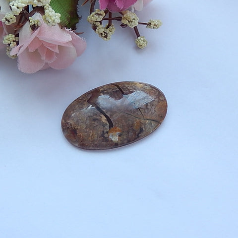 Natural Agate Gemstone Cabochon 42x26x7mm,10.1g - MyGemGarden