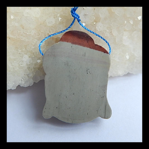 Carved Chohua Jasper Gemstone Buddha Head Pendant, 30x23x10mm, 9.5g - MyGemGarden
