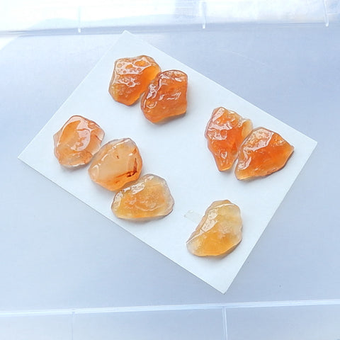 4 Pairs Nugget Red Agate Gemstone Natural Cabochon Pairs, 23x18x5mm,25x19x8mm,27.2g - MyGemGarden