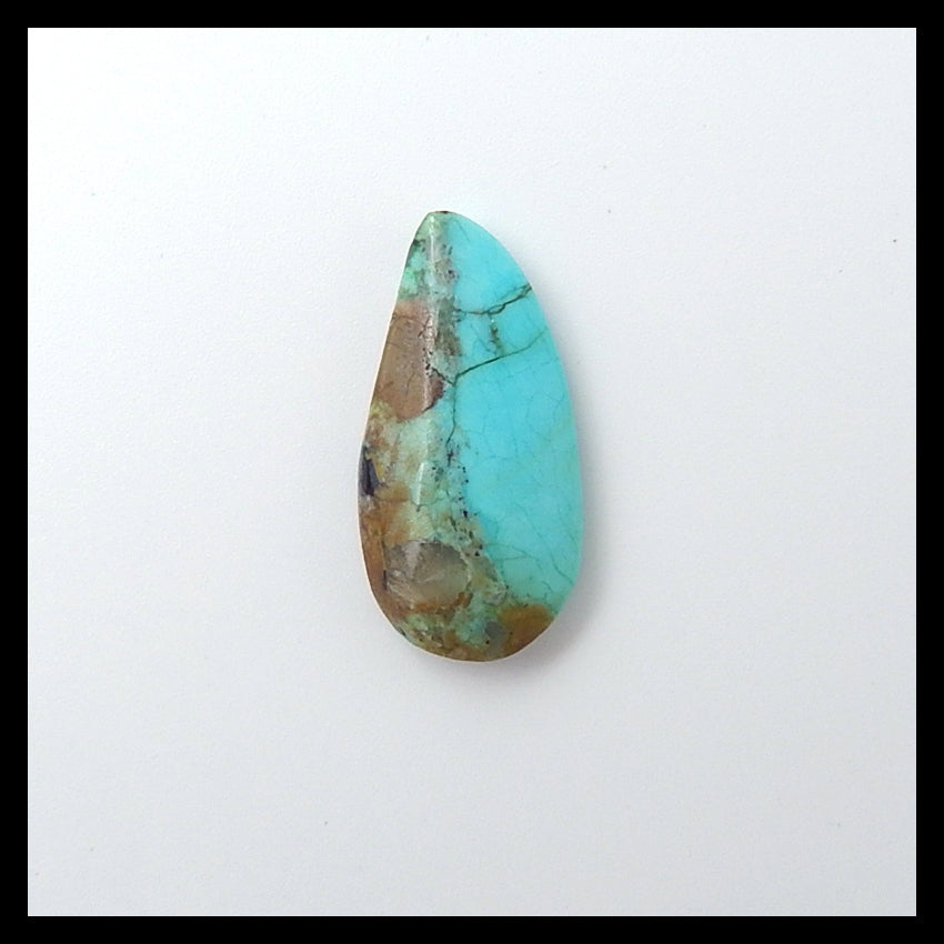 2 Pcs High quality Aricona?Turquoise Cabochons,17x16x5mm,22x11x4mm,3.6g - MyGemGarden