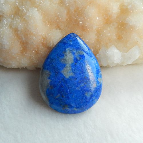 Natural Stone Water Drop Shape Lapis Lazuli Gemstone Cabochon 45x35x7mm 18.7g - MyGemGarden
