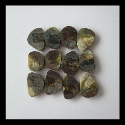 12 PCS Serpentine Cabochon 22x17x4mm,19x15x4mm,29.9g - MyGemGarden