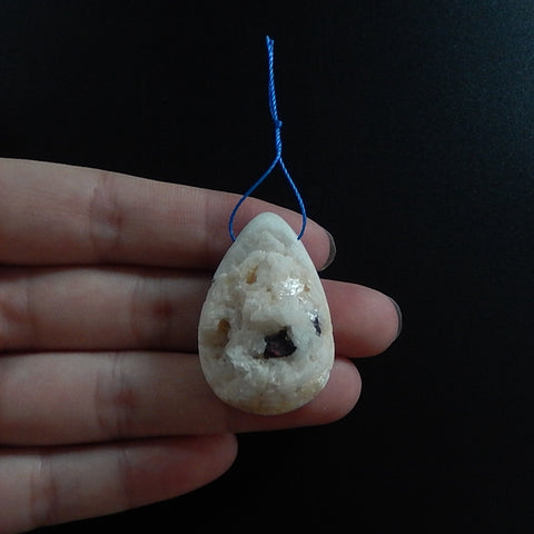 Natural Quartz Pendant Bead, 36x24x14mm, 15.6g - MyGemGarden