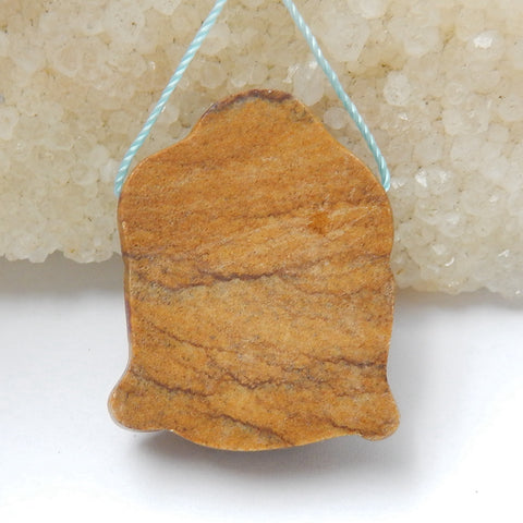 Us Biggs Jasper Carved buddha head Pendant Bead, 31x25x10mm, 11.5g - MyGemGarden
