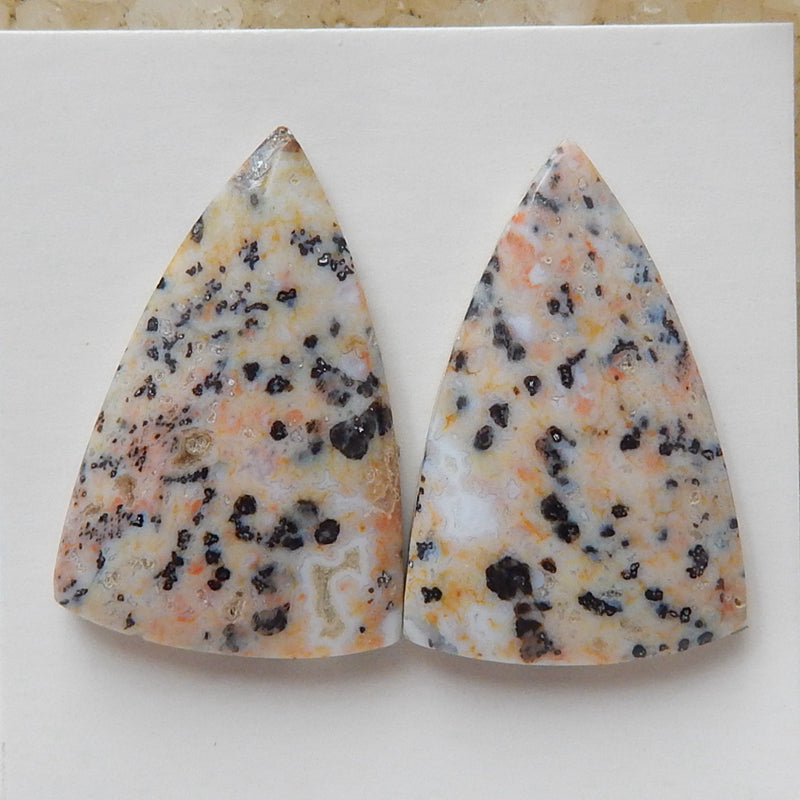 Natural petrified wood Gemstone Cabochon Pair, 25x16x5mm, 5.6g - MyGemGarden