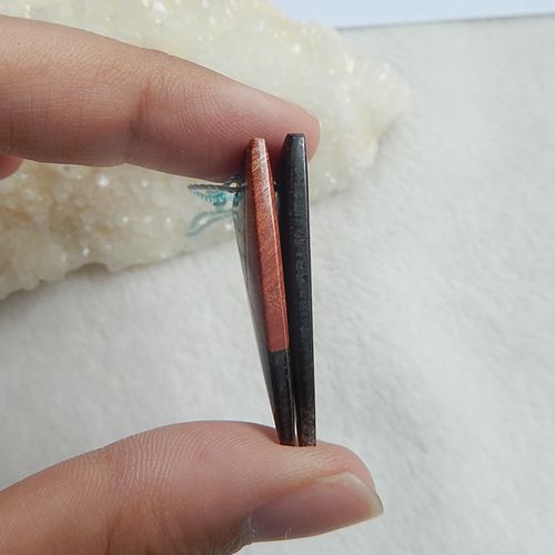 Triangle Shape Tiger'Eye Red River Japer African Sodalite Gemstone Natural Stone Earrings Pair 35x18x4mm 5.29g - MyGemGarden