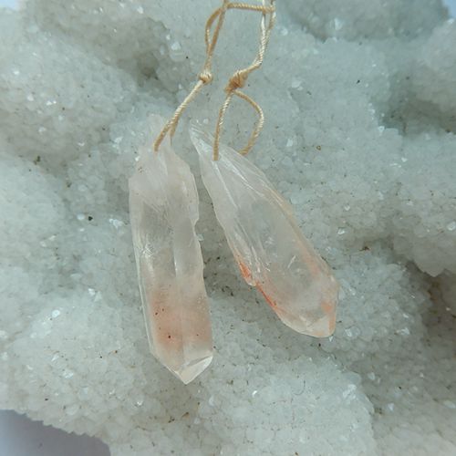 Natural Quartz Earrings Pairs for Fashion Women 29x9x8mm,7.8g - MyGemGarden