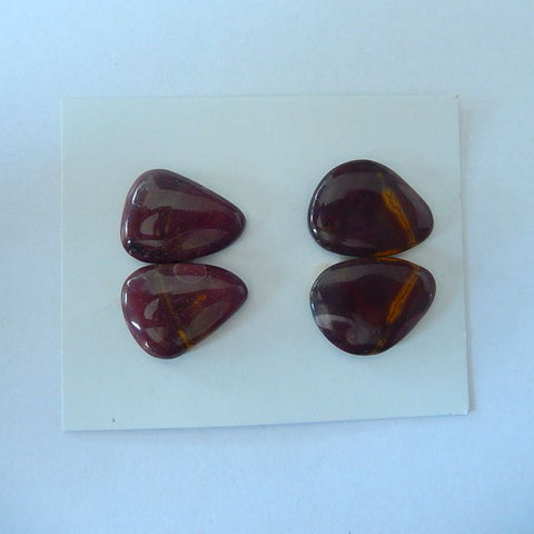 2 Pair Natural Mookaite  Jasper Cabochon 21x16x4mm,20x15x5mm,9.7g - MyGemGarden