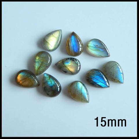 Wholesale 1pc Teardrop Labradorite flatback cabochon, 10mm 12mm 13mm 15mm - MyGemGarden