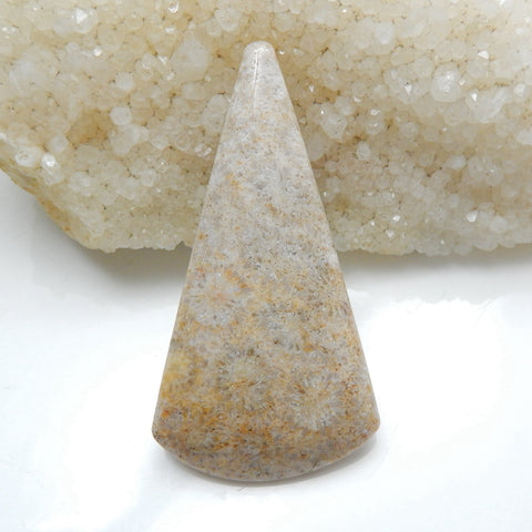 Natural Indonesian Fossil Coral Gemstone Cabochon, 65x34x7mm, 18g - MyGemGarden