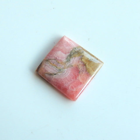 Argentina Rhodochrosite Gemstone Square Cabochon, 20x20x5mm, 5.5g - MyGemGarden
