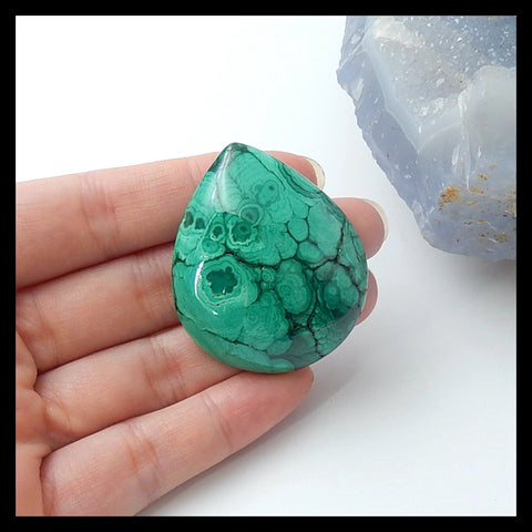 Natural Malachite Cabochon,44x37x10mm£¬30g - MyGemGarden