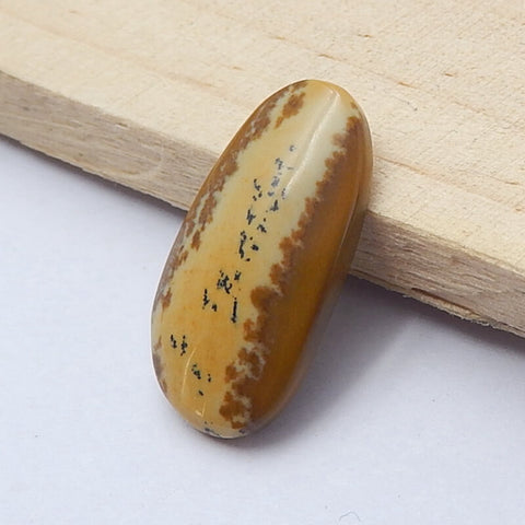 Natural Us Biggs Jasper Gemstone Cabochon, 27x14x5mm, 2.9g - MyGemGarden