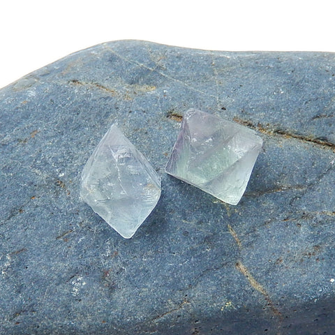 Natural nugget Fluorite Gemstone Cabochon Pair, 15x11mm, 4.3g - MyGemGarden