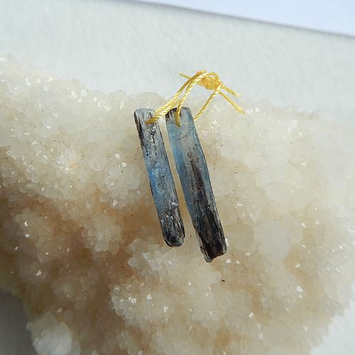 Sales 2pcs Blue Kyanite Gemstone Fashion Earrings Pair 28x5x3mm 26x5x3mm 1.7g - MyGemGarden