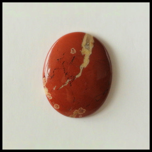 Natural Red River Gemstone Cabochon, 20x16x3mm, 2.6g - MyGemGarden