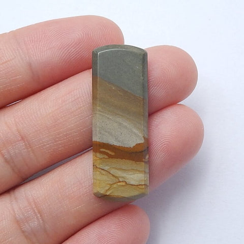 Natural Us Biggs Jasper Rectangle Gemstone Cabochon, 32x12x3mm, 2.9g - MyGemGarden