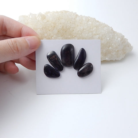 5 pcs Iron Tiger's Eye Cabochon Pairs 23x13x5mm,18x10x4mm,10.5g - MyGemGarden