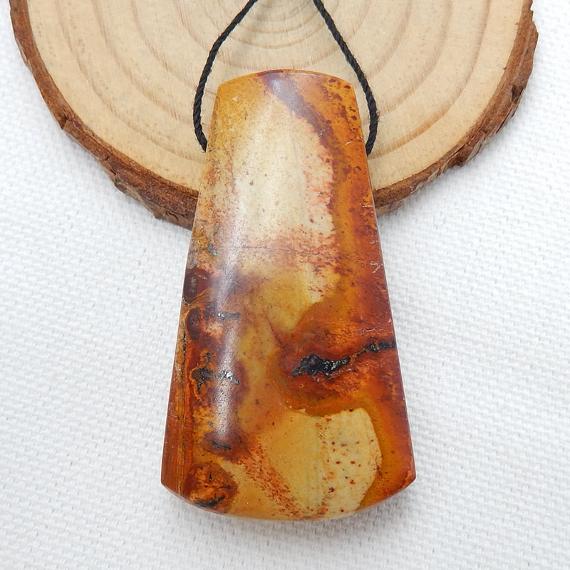 Natural Multi-Color Picasso jasper Drilled Pendant Bead, 51x28x12mm, 26.7g - MyGemGarden