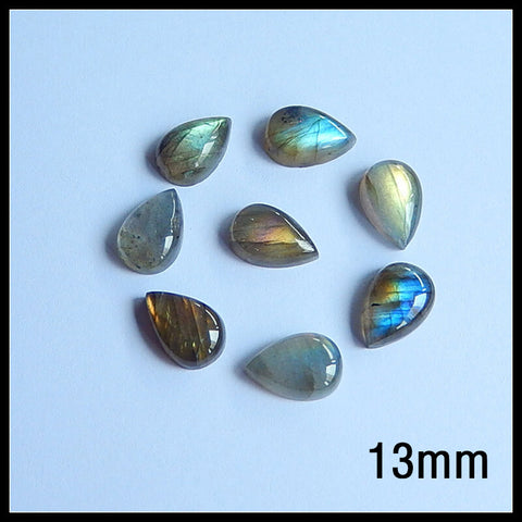 Wholesale 1pc Teardrop Labradorite flatback cabochon, 10mm 12mm 13mm 15mm - MyGemGarden