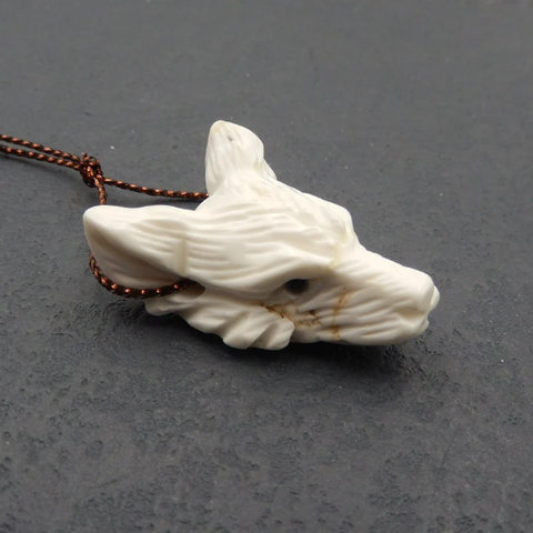 定制!天然宝石雕刻狼头吊坠,38x30x13mm