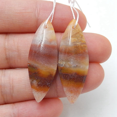 Natural Amazonite Earring Beads 34x11x4mm, 4.5g