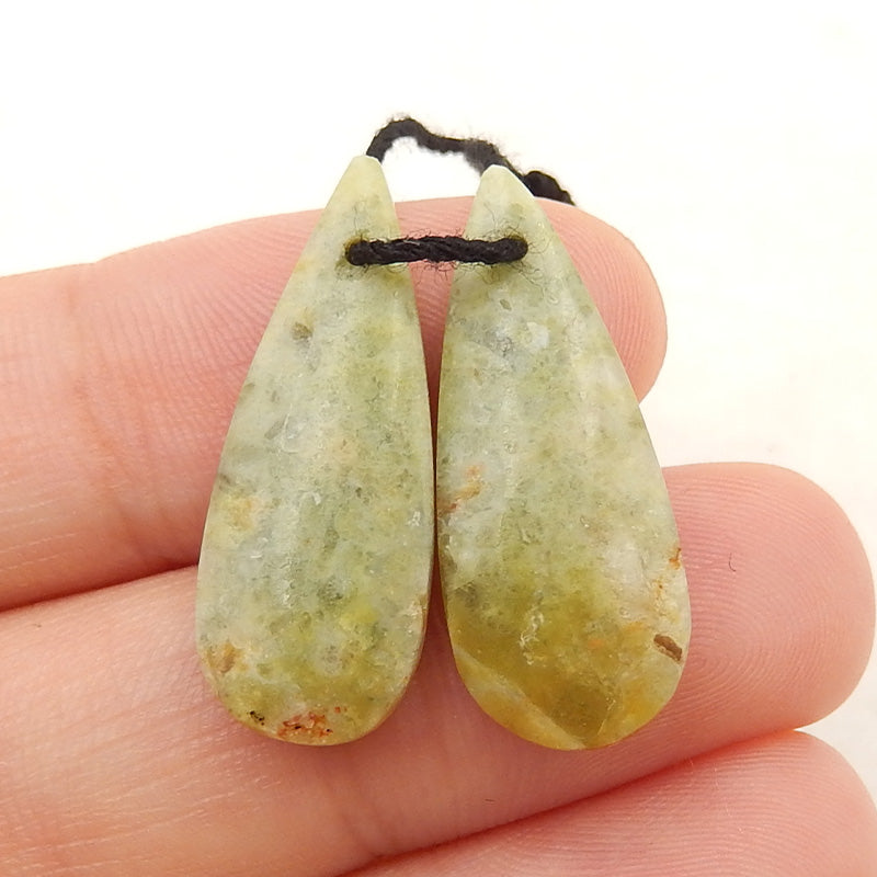 Boucles d'oreilles en forme de goutte d'opale jaune, pierre pour la fabrication de boucles d'oreilles, 22x3x3mm, 2.4g