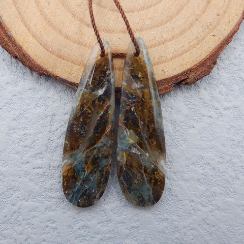 Natural Ocean Jasper Earring Beads 38x10x4mm, 5.2g