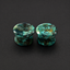 Natural Chrysocolla Mayan Flare Plugs with Concave Front & Back - Hand-Carved Gemstone Gauges (Sold as Pair)