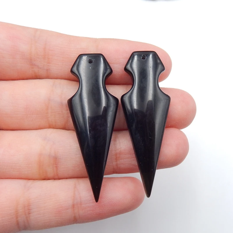 Earrings Beads Natural Obsidian Stone—Gemstone Marquise Jewelry Making Beads