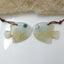 Intarsia of Amazonite And Malachite Carved Fish Earring Beads 29x24x5mm, 9.4g